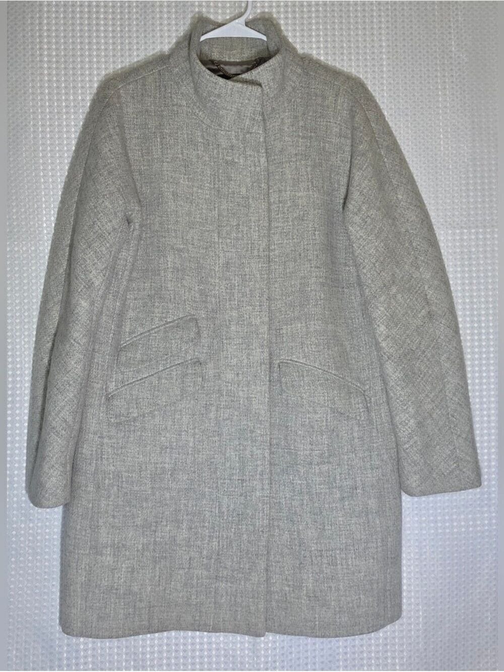 J.Crew Italian Stadium Cloth Wool Coat Gray Nello Gori Size 6 Quiet Luxury - Picture 4 of 14